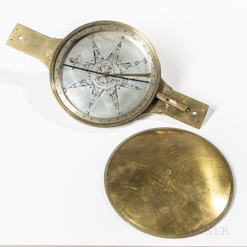 Appraisal: Large Rittenhouse Surveyor's Compass for Thomas Williams Large Rittenhouse Surveyor's