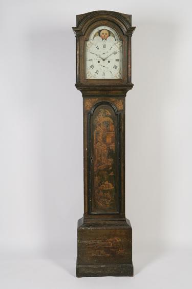 Appraisal: A GEORGE I CHINOISERIE LACQUERED LONGCASE CLOCK the white enamel