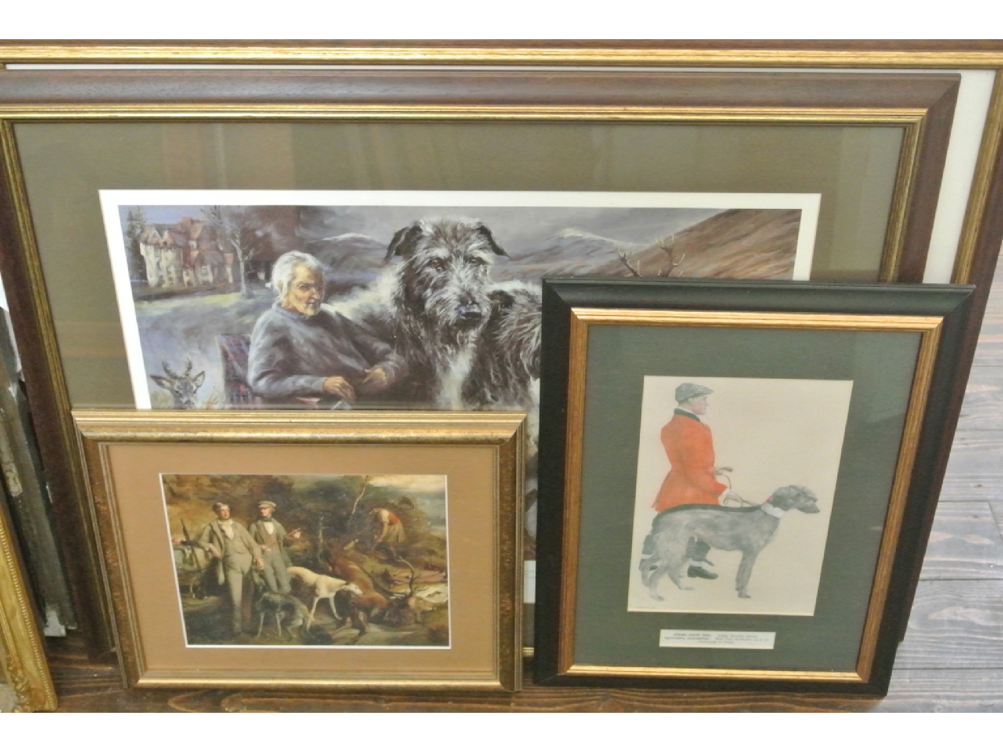 Appraisal: A collection of picture relating to Irish Wolfhounds including signed