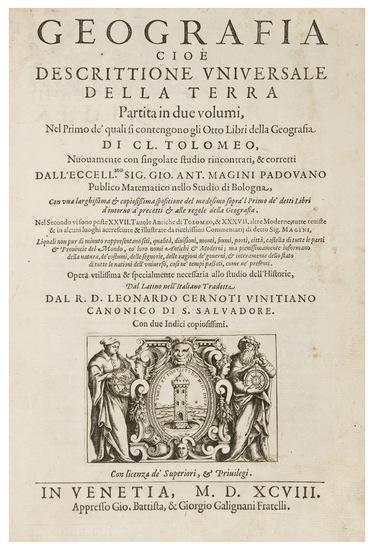 Appraisal: PTOLEMAEUS Claudius Geografia cio descrittione universale della terra Venice Giovanni