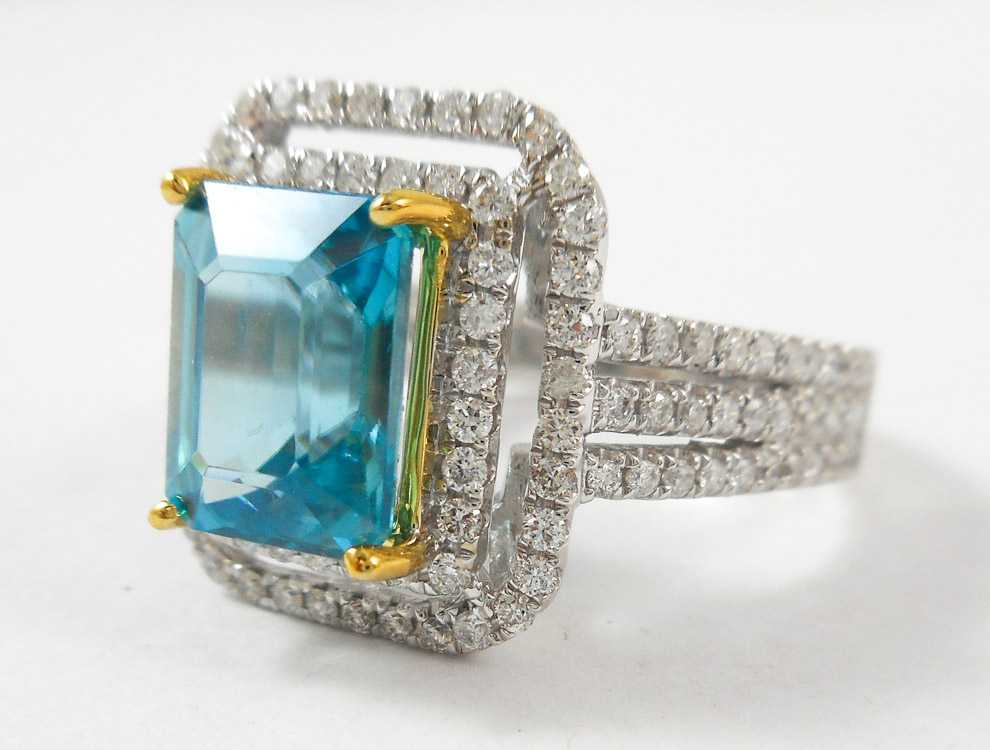 Appraisal: ZIRCON DIAMOND AND FOURTEEN KARAT GOLD RING The white and