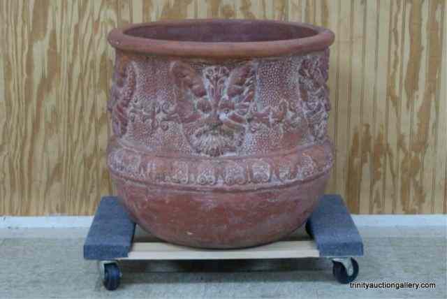 Appraisal: Extra Large Terracotta Clay Gothic Head PlanterI mean large is