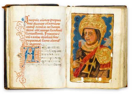 Appraisal: Book of prayer and reflection Latin ms on vellum From