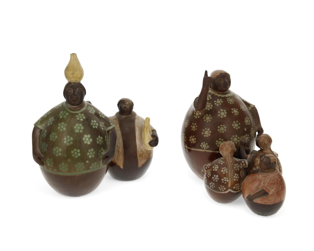 Appraisal: Two Chulucanas pottery figures and Chulucanas Peru The first with