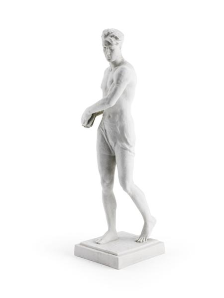 Appraisal: OTTMAR OBERMAIER FOR ROSENTHAL DISCUS THROWER DATED biscuit fired porcelain