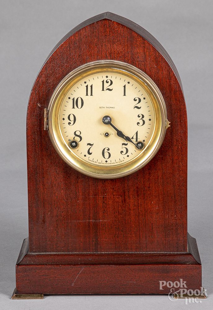 Appraisal: Seth Thomas mahogany mantel clock Seth Thomas mahogany mantel clock