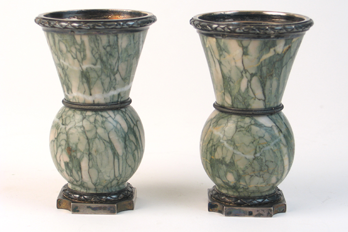 Appraisal: PAIR OF FRENCH ART DECO BOINTABURET CABINET VASES The French