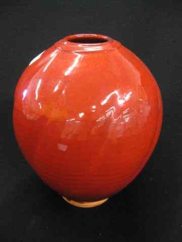 Appraisal: Ben Owens North Carolina Pottery Vase medium red melon egg