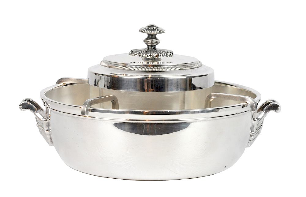 Appraisal: Christofle Silverplate Caviar Set Christofle silverplate caviar set pattern includes