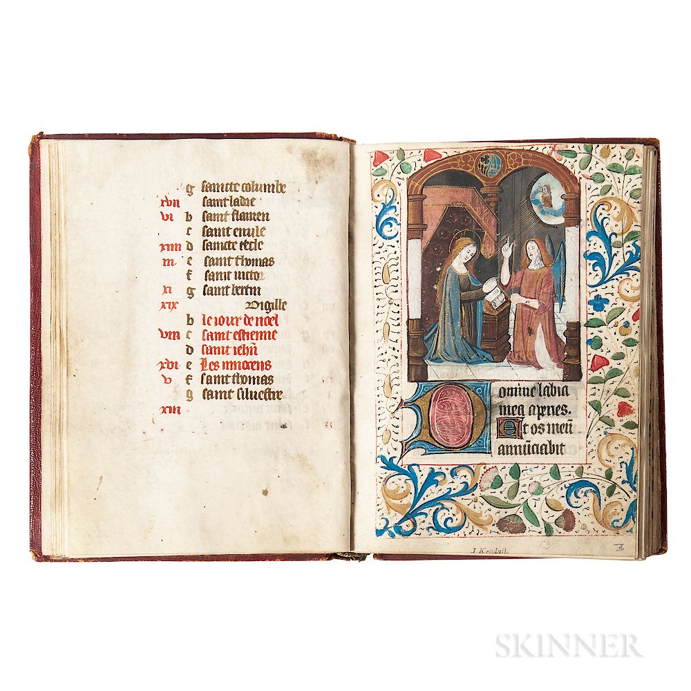 Appraisal: Book of Hours Latin Use of Paris c not after