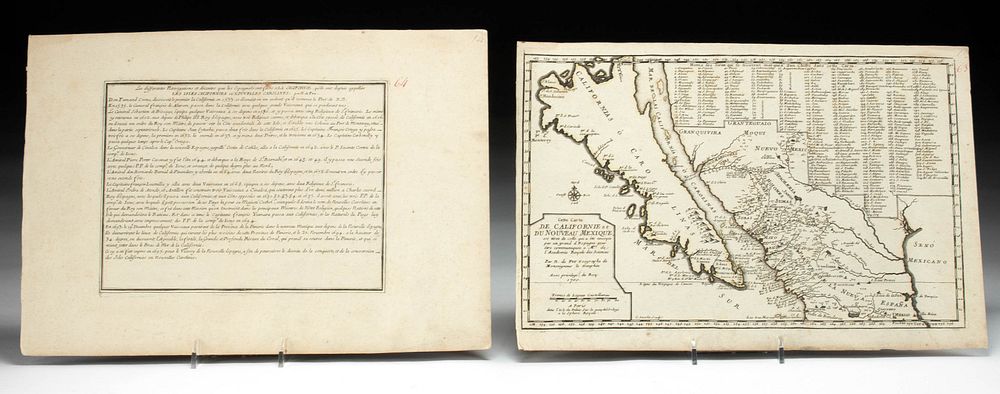 Appraisal: French Map of Island of California History Nicolas De Fer