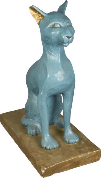 Appraisal: Blue Egyptian Sphinx Cat On Base Prop Came from a