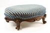 Appraisal: VICTORIAN FOOTSTOOL - Carved Oval Walnut Footstool with knurled foot