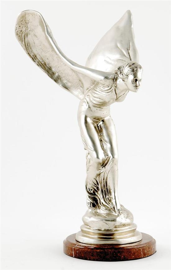 Appraisal: Silverplate Spirit of Ecstasy sculpture after Charles Robinson Sykes on