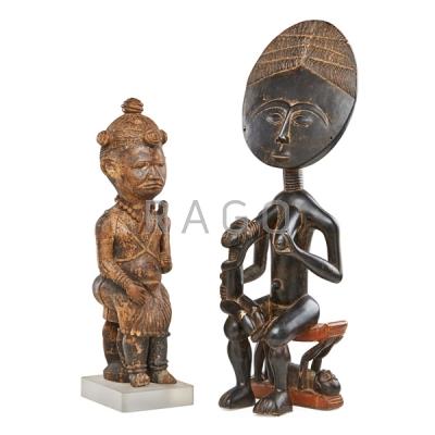 Appraisal: LUBA AND ASHANTI PEOPLE AFRICAN CARVED WOOD Condition Report