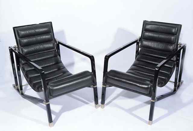 Appraisal: Eileen Gray Irish - A pair of Transat chairs originally