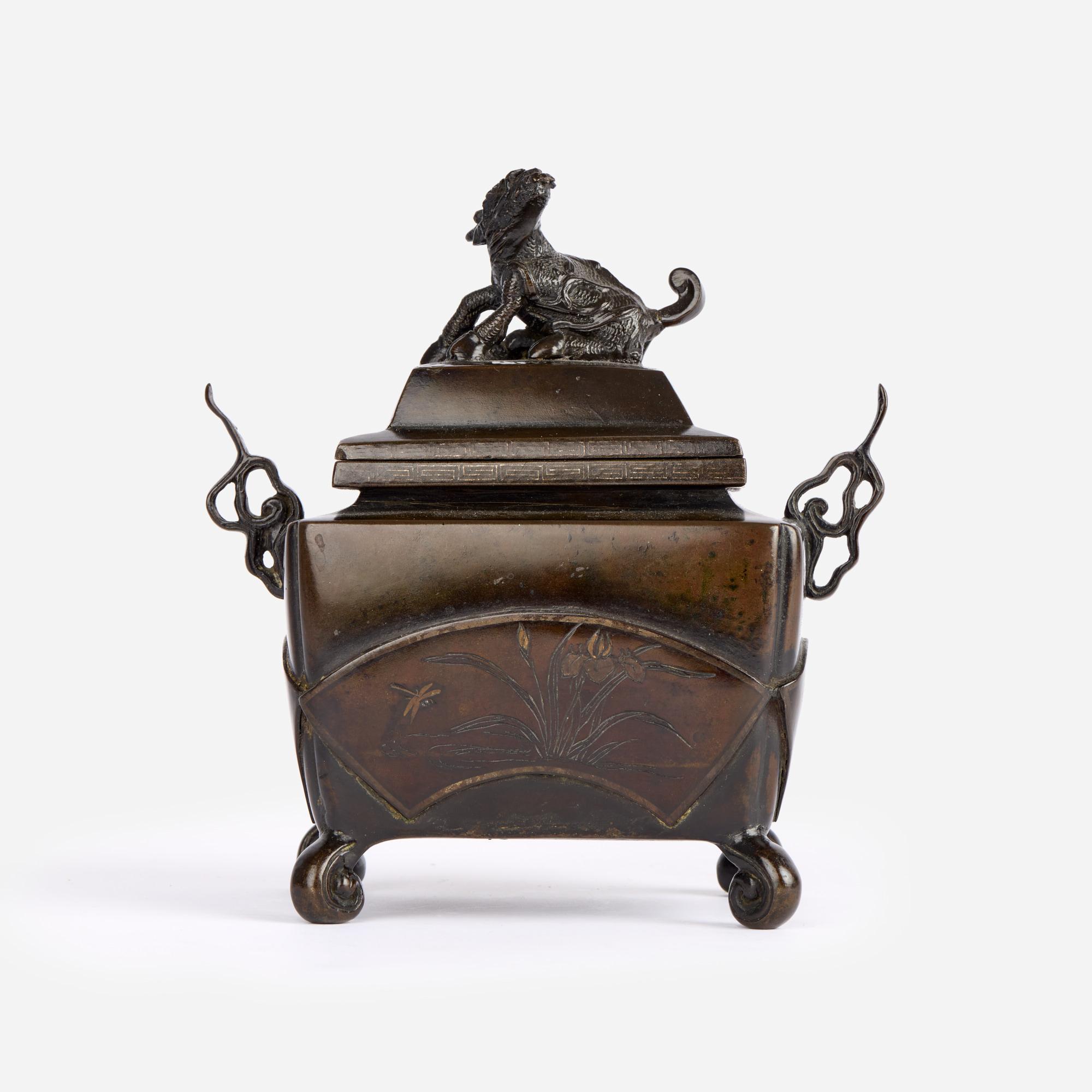 Appraisal: MEIJI BRONZE CENSER LATE TH C A fine Meiji period