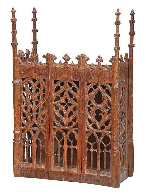 Appraisal: Fine Gothic or Gothic Style Carved Oak Reliquary British or