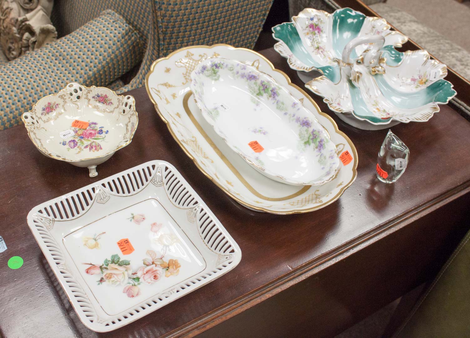 Appraisal: Assorted china and glass items Limoges and Bavarian china glass