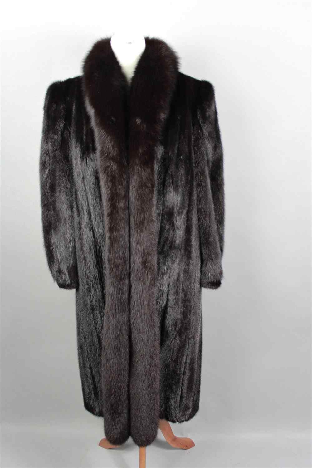 Appraisal: HECHT CO FULL LENGTH DARK MINK COAT Hecht Co approx