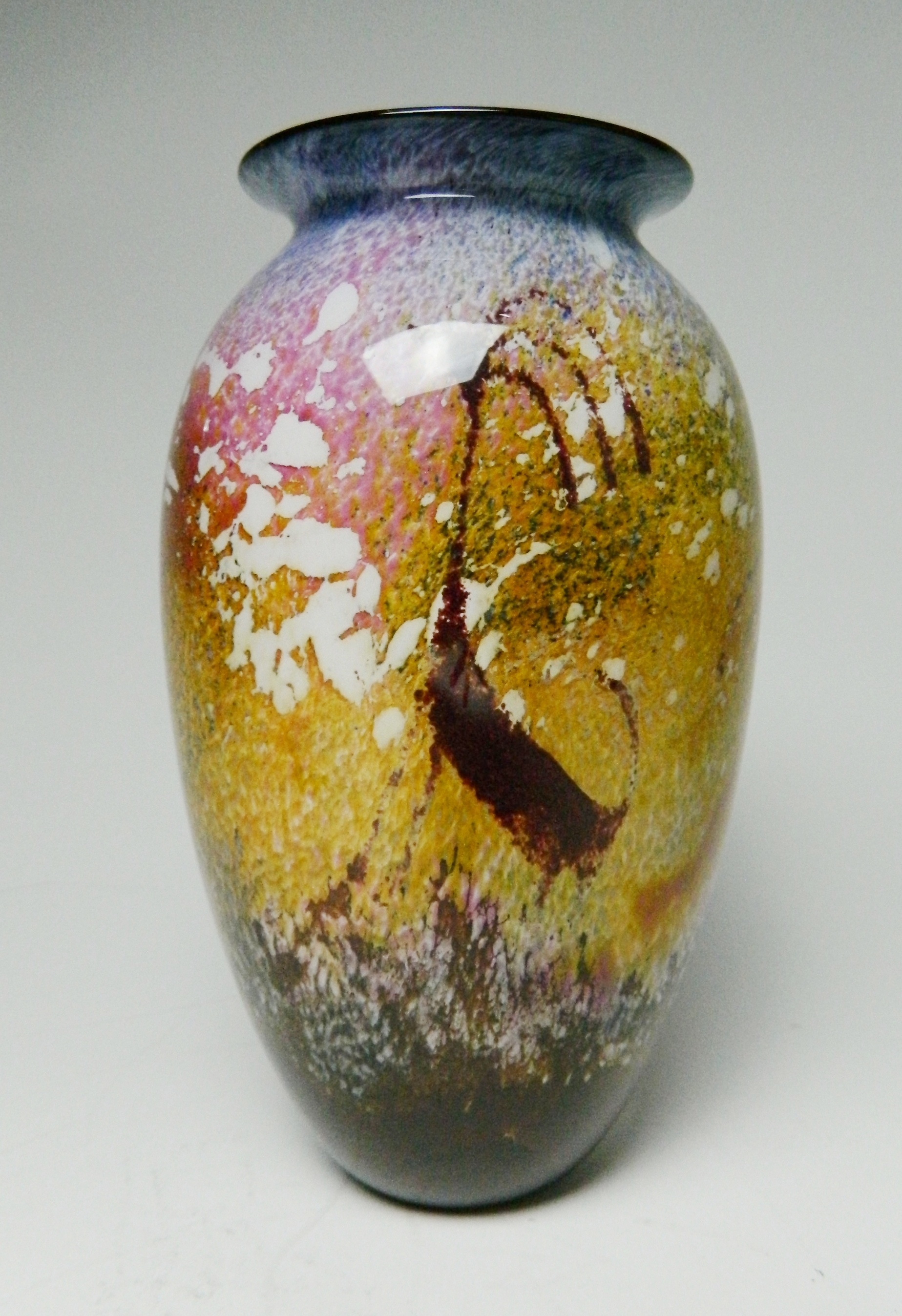 Appraisal: Richard Satava glass vase model - from the Hyroglyphic Petroglyph