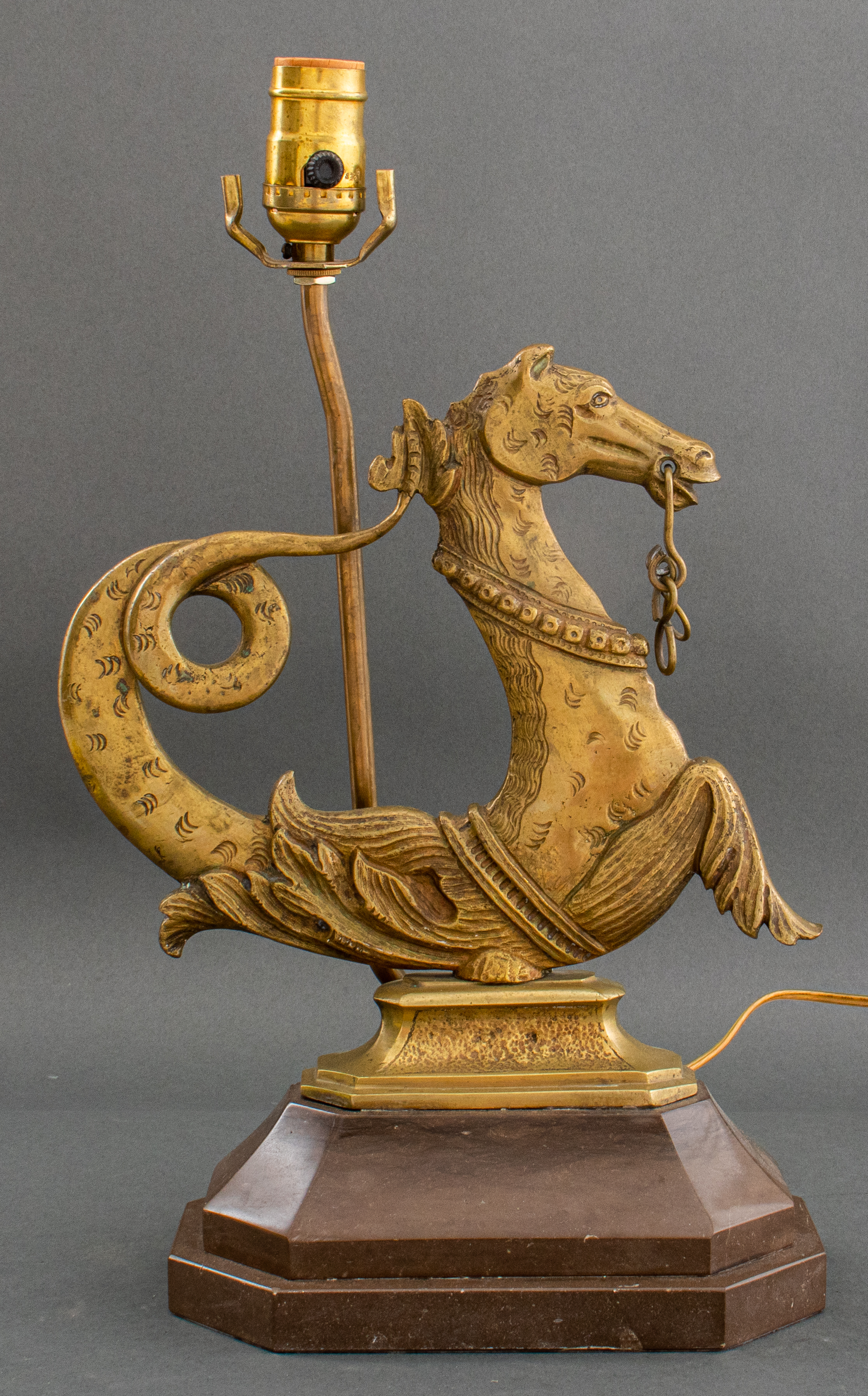 Appraisal: VENETIAN OAR REST MOUNTED AS A LAMP Venetian brass oar