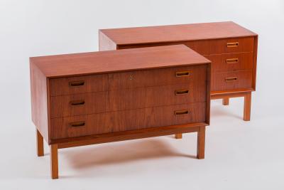 Appraisal: A pair of Scandinavian style mid-Century teak chests each fitted