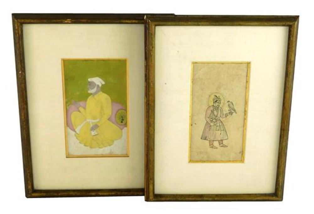 Appraisal: Two th C Miniature drawings one Persian and one Indian