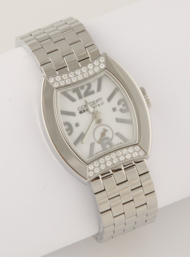 Appraisal: Stainless steel and diamond watch new in box mm S