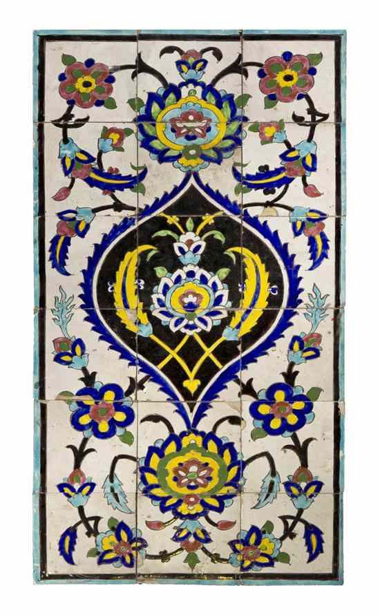 Appraisal: A Set of Middle Eastern Ceramic Tiles the eighteen square