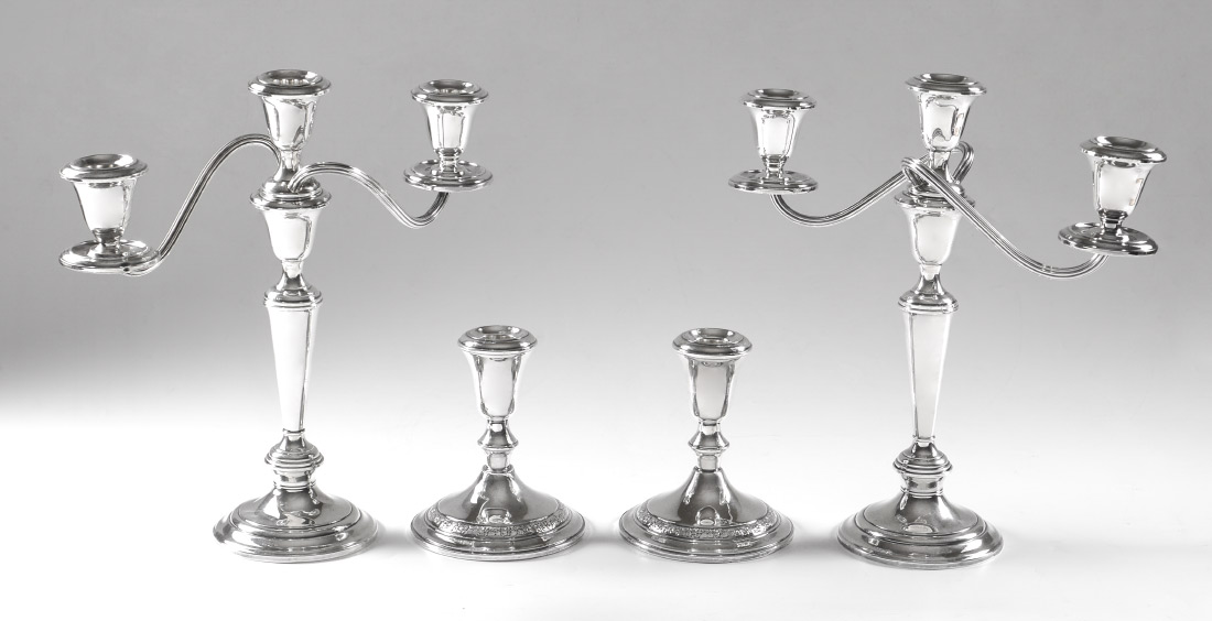 Appraisal: PAIR GORHAM STERLING CANDLESTICKS pieces total to include - Pair