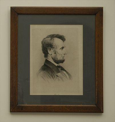 Appraisal: Print Profile Portrait of Abraham Lincoln