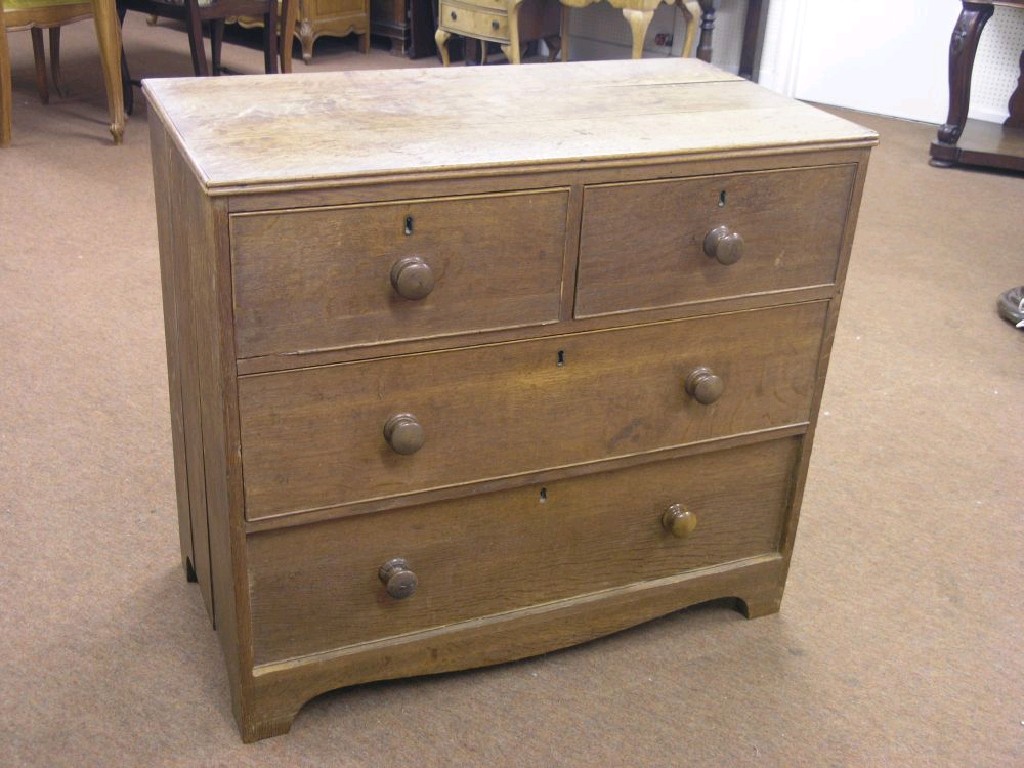 Appraisal: An early Victorian oak chest two short and two long