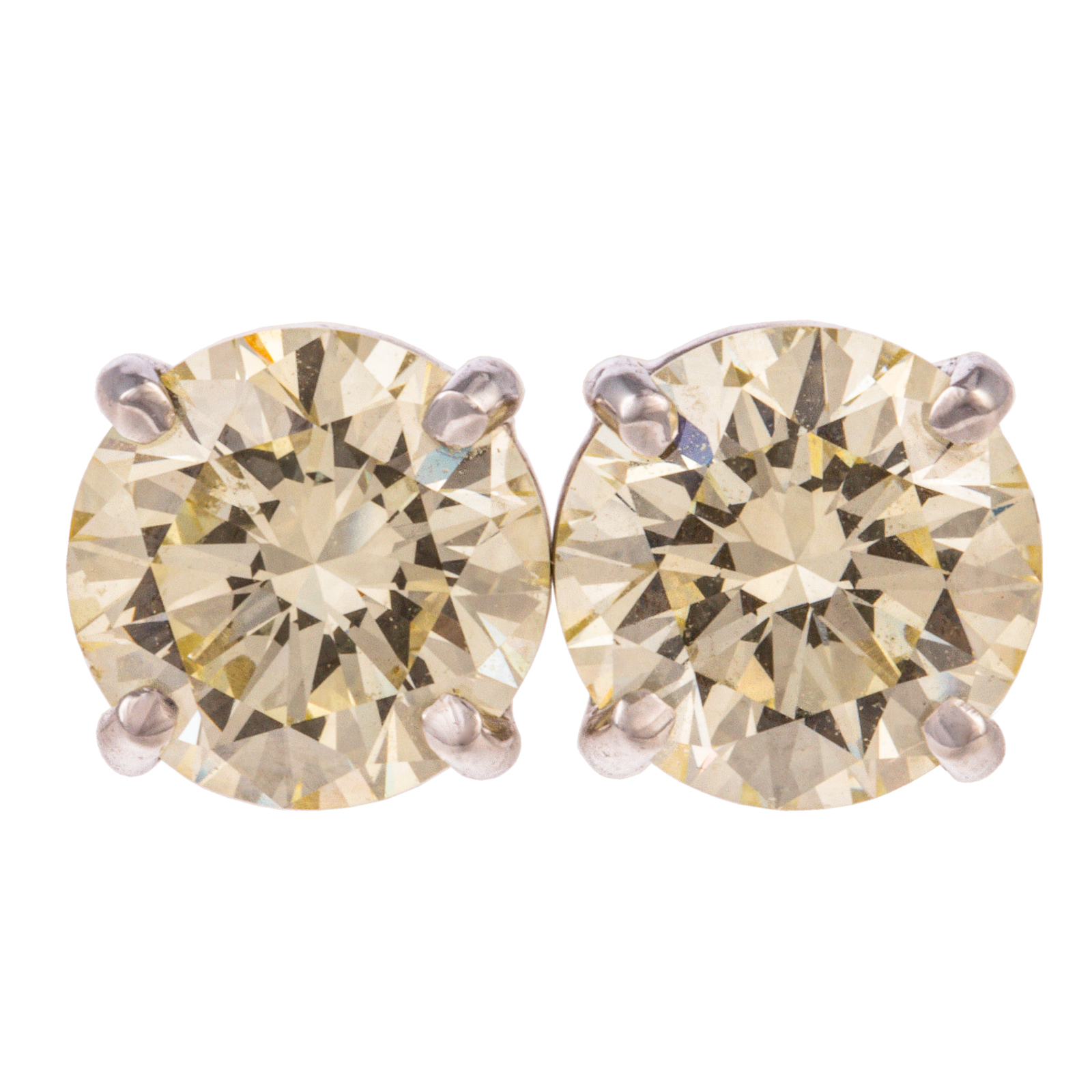 Appraisal: A PAIR OF CTW DIAMOND SOLITAIRE EARRINGS K white gold