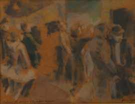 Appraisal: Ralph Longstaff Behind the Scenes Olympia Circus circa pastel inscribed