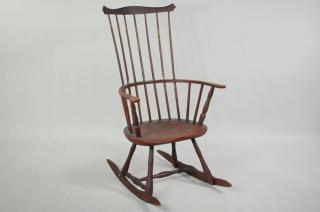 Appraisal: Windsor Painted Comb Back Rocking Chair Windsor painted comb back