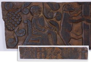 Appraisal: Latin American carved folk art plaque l Mid th century