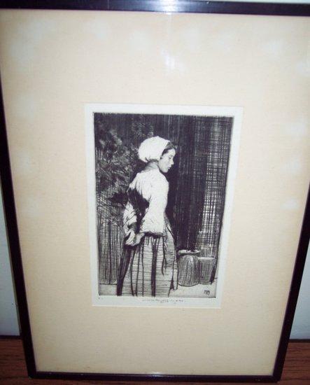 Appraisal: William Lee HankeyDenisesigned in pencil stamped with artist's monogramdrypoint etching