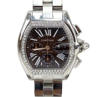 Appraisal: Men's Cartier Roadster Automatic Stainless Steel Chronograph with Diamond Bezel