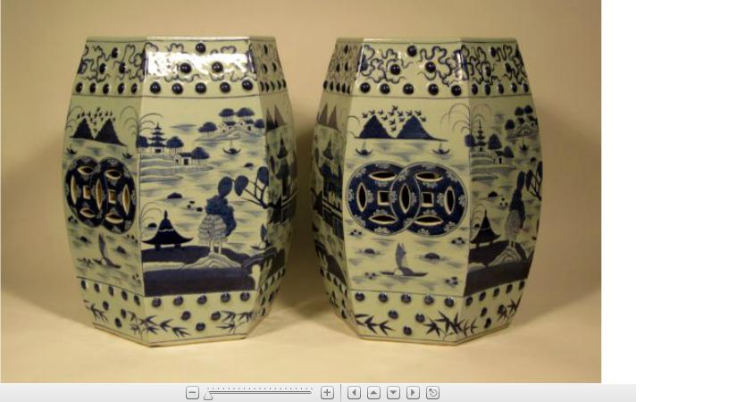 Appraisal: Pair of Chinese blue and white porcelain garden seatsHexagonal form