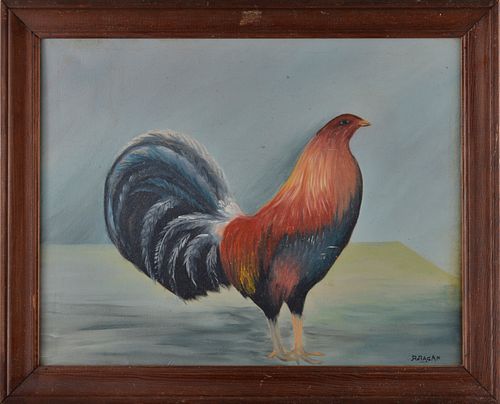 Appraisal: R RAGAN PAINTING OF ROOSTERa well painted Rooster framed signed