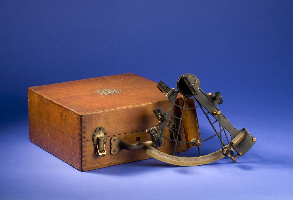 Appraisal: CASED SEXTANT FROM THE YACHT quot MADELEINE quot The steel