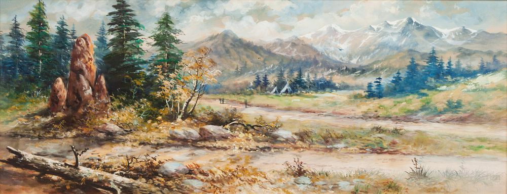 Appraisal: George Beardsley American - Pike's Peak with Indian Camp George