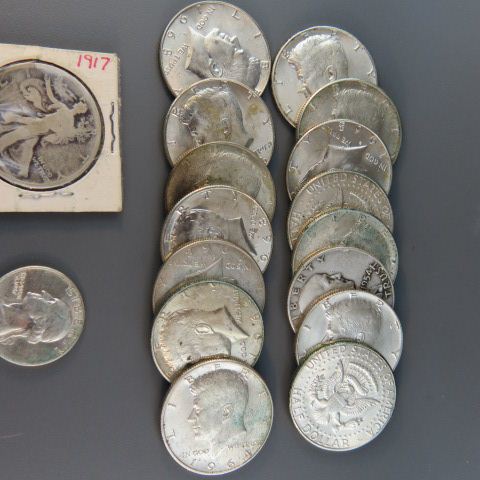 Appraisal: Silver Half Dollars to plus a silver quarter