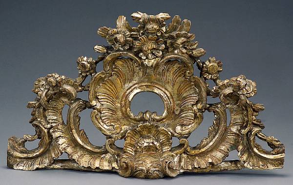 Appraisal: An Italian Rococo painted and parcel gilt crest last quarter