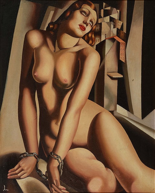 Appraisal: AFTER TAMARA DE LEMPICKA'Andromeda' oils on board x cm