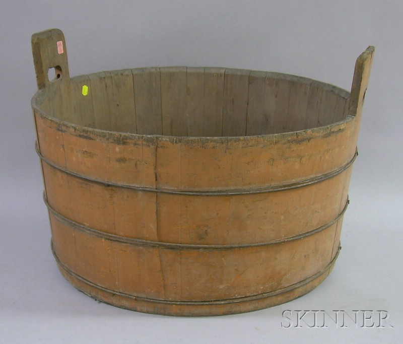 Appraisal: Painted Wooden Wash Tub overall ht dia in