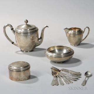 Appraisal: Four-piece Dutch Silver Tea Service The Hague - Zilverfabriek Voorschoten