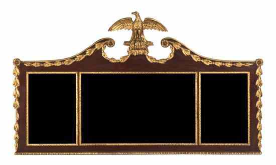 Appraisal: A Federal Style Mahogany and Parcel Gilt Over Mantel Mirror