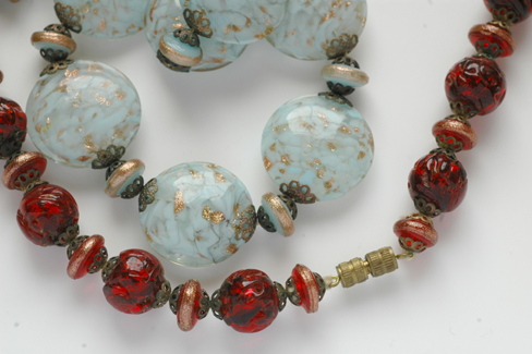 Appraisal: TWO VENETIAN GLASS NECKLACES